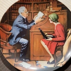 Norman Rockwell Art with Red and Green Accents